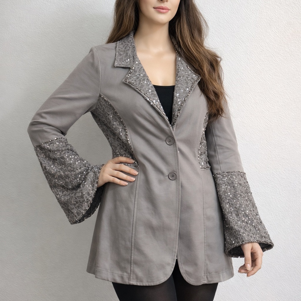 Women's Taupe Sequined Jacket